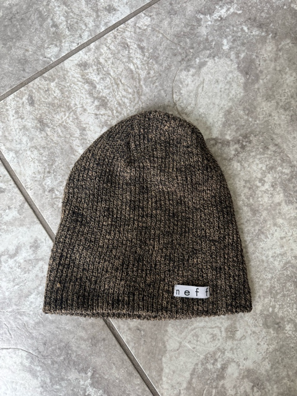 Neff Brown and Black Marled Knit Beanie